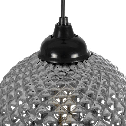 KEGEL 206-0003 Μοντέρνο Κρεμαστό Φωτιστικό Οροφής με Ντουί 1 x E27 AC 220-240V IP20 - Μαύρο Φιμέ - Μ20 x Π20 x Υ20