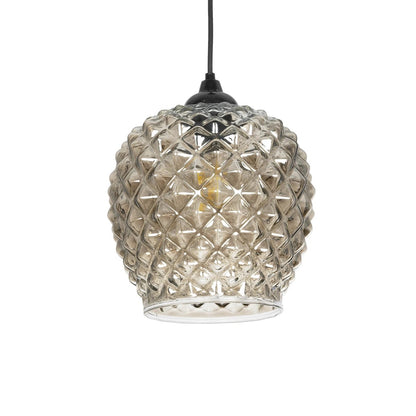 KEGEL 206-0006 Μοντέρνο Κρεμαστό Φωτιστικό Οροφής με Ντουί 1 x E27 AC 220-240V IP20 - Μαύρο Φιμέ - Μ19 x Π19 x Υ19