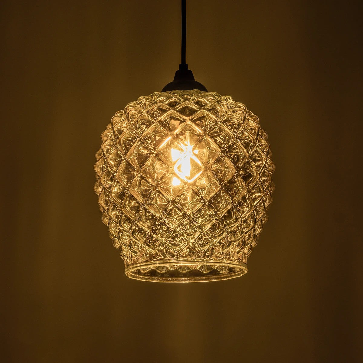 KEGEL 206-0006 Μοντέρνο Κρεμαστό Φωτιστικό Οροφής με Ντουί 1 x E27 AC 220-240V IP20 - Μαύρο Φιμέ - Μ19 x Π19 x Υ19