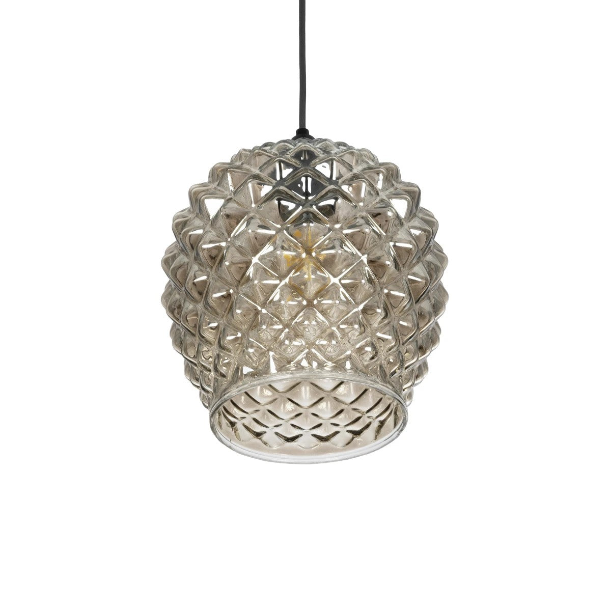 KEGEL 206-0006 Μοντέρνο Κρεμαστό Φωτιστικό Οροφής με Ντουί 1 x E27 AC 220-240V IP20 - Μαύρο Φιμέ - Μ19 x Π19 x Υ19