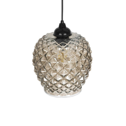 KEGEL 206-0006 Μοντέρνο Κρεμαστό Φωτιστικό Οροφής με Ντουί 1 x E27 AC 220-240V IP20 - Μαύρο Φιμέ - Μ19 x Π19 x Υ19