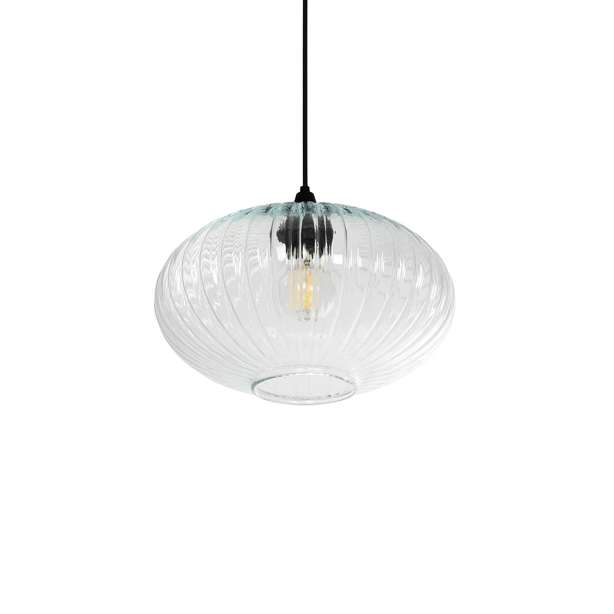 PERA 206-0009 Μοντέρνο Κρεμαστό Φωτιστικό Οροφής με Ντουί 1 x E27 AC 220-240V IP20 - Διάφανο - Μ30 x Π30 x Υ22