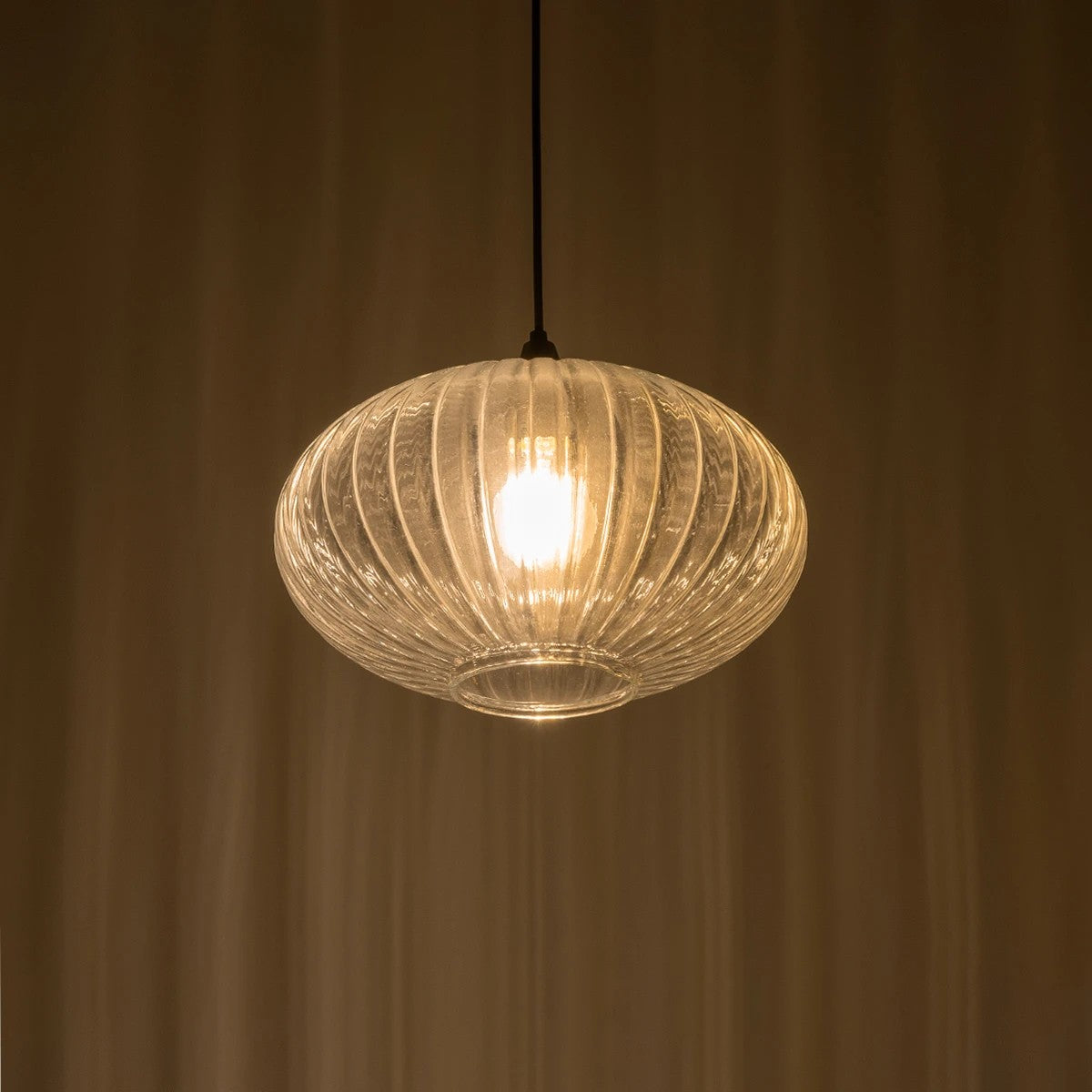 PERA 206-0009 Μοντέρνο Κρεμαστό Φωτιστικό Οροφής με Ντουί 1 x E27 AC 220-240V IP20 - Διάφανο - Μ30 x Π30 x Υ22