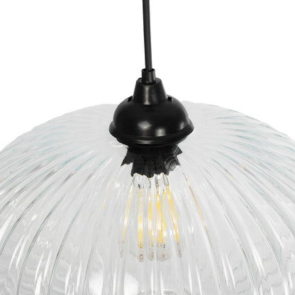 PERA 206-0009 Μοντέρνο Κρεμαστό Φωτιστικό Οροφής με Ντουί 1 x E27 AC 220-240V IP20 - Διάφανο - Μ30 x Π30 x Υ22