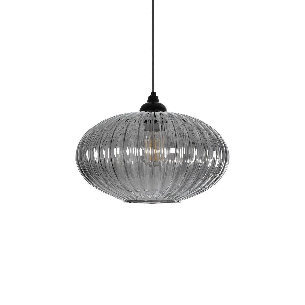 PERA 206-0010 Μοντέρνο Κρεμαστό Φωτιστικό Οροφής με Ντουί 1 x E27 AC 220-240V IP20 - Μαύρο Φιμέ - Μ30 x Π30 x Υ22