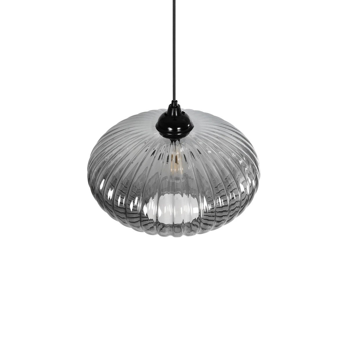 PERA 206-0010 Μοντέρνο Κρεμαστό Φωτιστικό Οροφής με Ντουί 1 x E27 AC 220-240V IP20 - Μαύρο Φιμέ - Μ30 x Π30 x Υ22