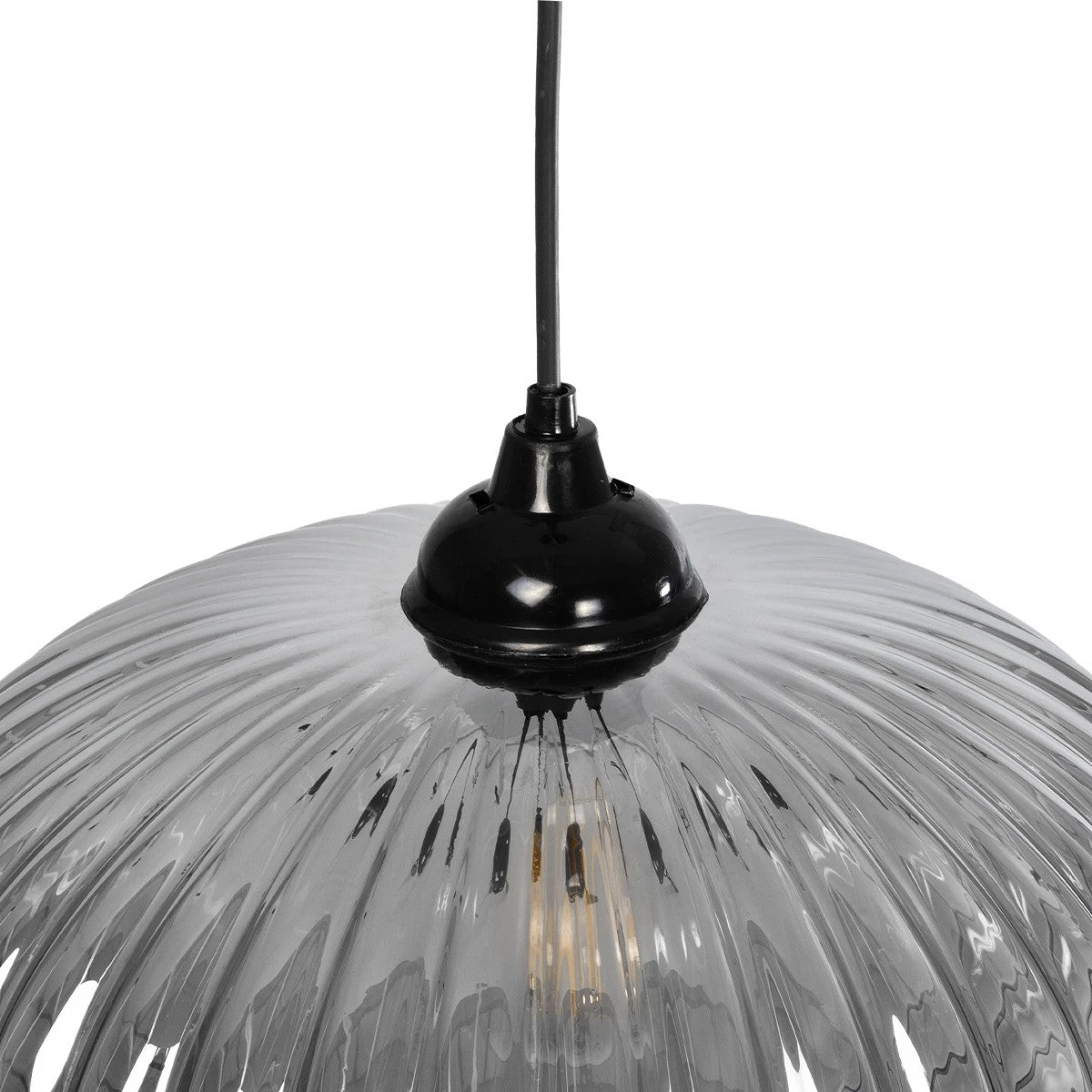 PERA 206-0010 Μοντέρνο Κρεμαστό Φωτιστικό Οροφής με Ντουί 1 x E27 AC 220-240V IP20 - Μαύρο Φιμέ - Μ30 x Π30 x Υ22