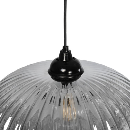 PERA 206-0010 Μοντέρνο Κρεμαστό Φωτιστικό Οροφής με Ντουί 1 x E27 AC 220-240V IP20 - Μαύρο Φιμέ - Μ30 x Π30 x Υ22