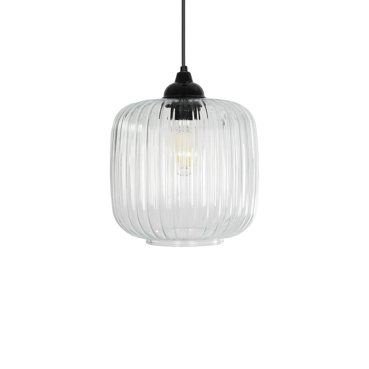 MELONI 206-0013 Μοντέρνο Κρεμαστό Φωτιστικό Οροφής με Ντουί 1 x E27 AC 220-240V IP20 - Διάφανο - Μ20 x Π20 x Υ24