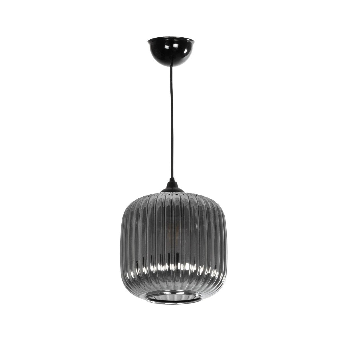 MELONI 206-0014 Μοντέρνο Κρεμαστό Φωτιστικό Οροφής με Ντουί 1 x E27 AC 220-240V IP20 - Μαύρο Φιμέ - Μ20 x Π20 x Υ24