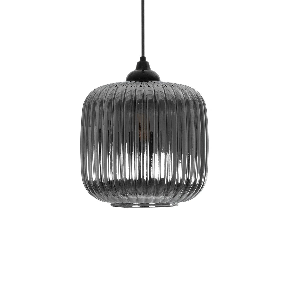 MELONI 206-0014 Μοντέρνο Κρεμαστό Φωτιστικό Οροφής με Ντουί 1 x E27 AC 220-240V IP20 - Μαύρο Φιμέ - Μ20 x Π20 x Υ24