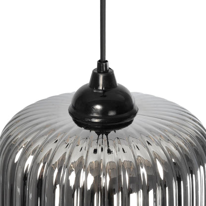 MELONI 206-0014 Μοντέρνο Κρεμαστό Φωτιστικό Οροφής με Ντουί 1 x E27 AC 220-240V IP20 - Μαύρο Φιμέ - Μ20 x Π20 x Υ24