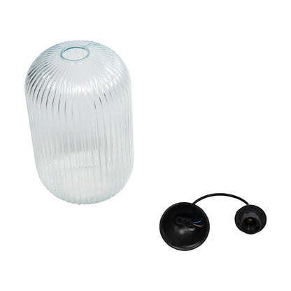 MELONI 206-0017 Μοντέρνο Κρεμαστό Φωτιστικό Οροφής με Ντουί 1 x E27 AC 220-240V IP20 - Διάφανο - Μ20 x Π20 x Υ38