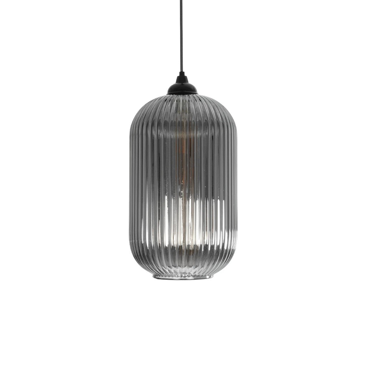 MELONI 206-0018 Μοντέρνο Κρεμαστό Φωτιστικό Οροφής με Ντουί 1 x E27 AC 220-240V IP20 - Μαύρο Φιμέ - Μ20 x Π20 x Υ38