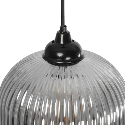 MELONI 206-0018 Μοντέρνο Κρεμαστό Φωτιστικό Οροφής με Ντουί 1 x E27 AC 220-240V IP20 - Μαύρο Φιμέ - Μ20 x Π20 x Υ38