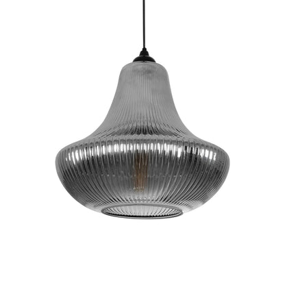 VERRE 206-0021 Μοντέρνο Κρεμαστό Φωτιστικό Οροφής με Ντουί 1 x E27 AC 220-240V IP20 - Μαύρο Φιμέ - Μ38 x Π38 x Υ34