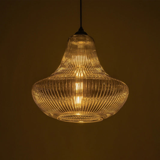 VERRE 206-0021 Μοντέρνο Κρεμαστό Φωτιστικό Οροφής με Ντουί 1 x E27 AC 220-240V IP20 - Μαύρο Φιμέ - Μ38 x Π38 x Υ34