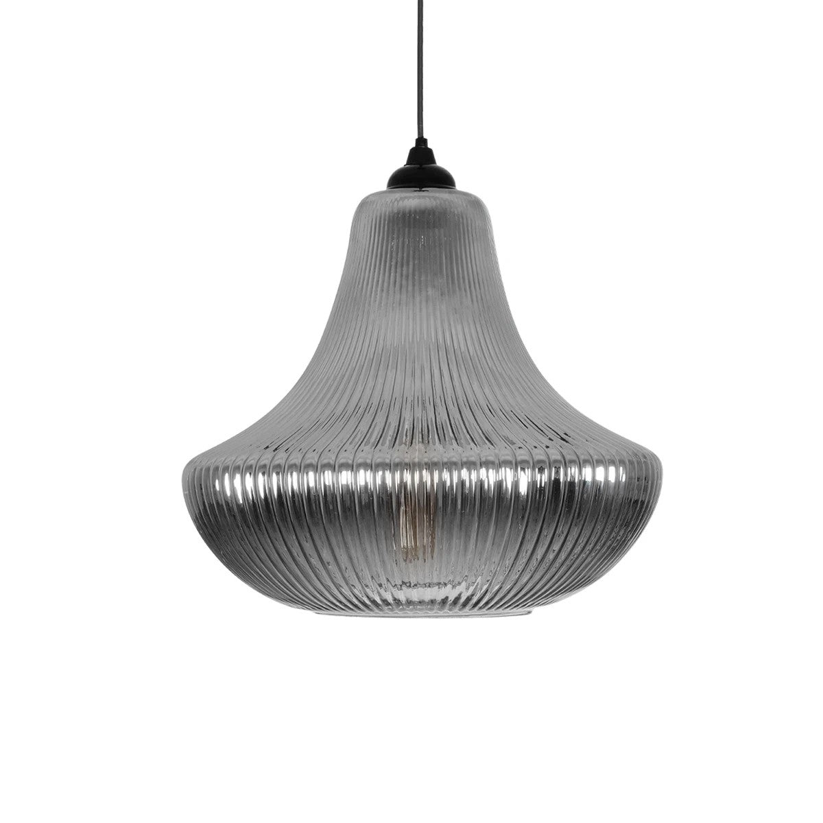 VERRE 206-0021 Μοντέρνο Κρεμαστό Φωτιστικό Οροφής με Ντουί 1 x E27 AC 220-240V IP20 - Μαύρο Φιμέ - Μ38 x Π38 x Υ34