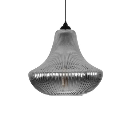 VERRE 206-0021 Μοντέρνο Κρεμαστό Φωτιστικό Οροφής με Ντουί 1 x E27 AC 220-240V IP20 - Μαύρο Φιμέ - Μ38 x Π38 x Υ34