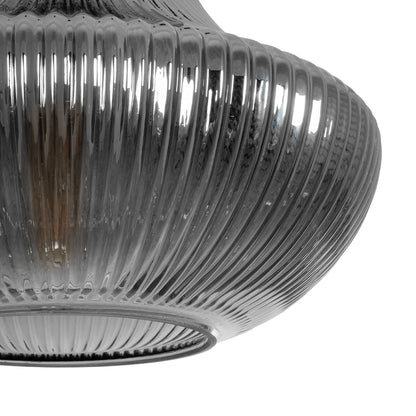 VERRE 206-0021 Μοντέρνο Κρεμαστό Φωτιστικό Οροφής με Ντουί 1 x E27 AC 220-240V IP20 - Μαύρο Φιμέ - Μ38 x Π38 x Υ34