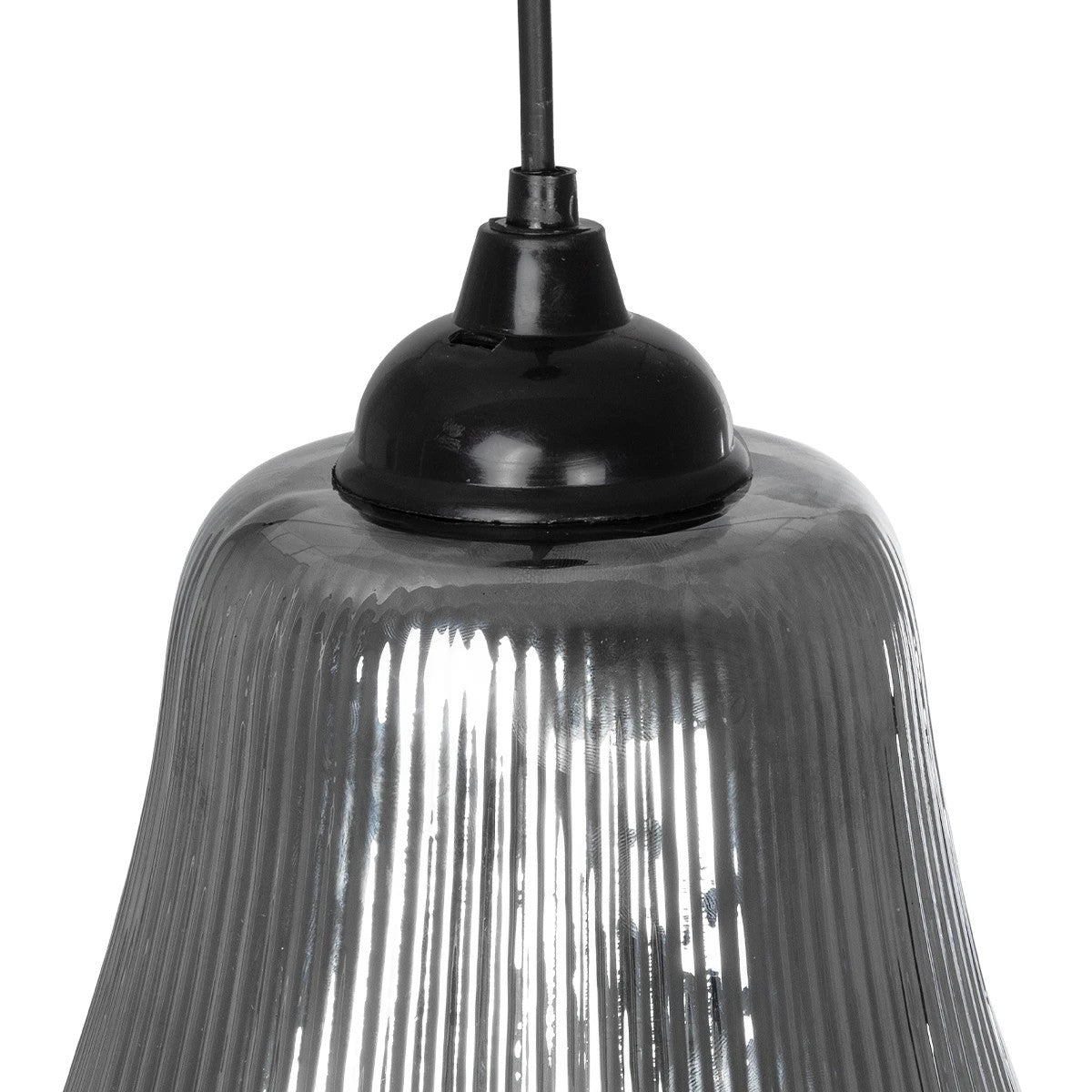 VERRE 206-0021 Μοντέρνο Κρεμαστό Φωτιστικό Οροφής με Ντουί 1 x E27 AC 220-240V IP20 - Μαύρο Φιμέ - Μ38 x Π38 x Υ34