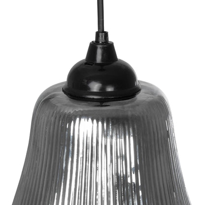 VERRE 206-0021 Μοντέρνο Κρεμαστό Φωτιστικό Οροφής με Ντουί 1 x E27 AC 220-240V IP20 - Μαύρο Φιμέ - Μ38 x Π38 x Υ34