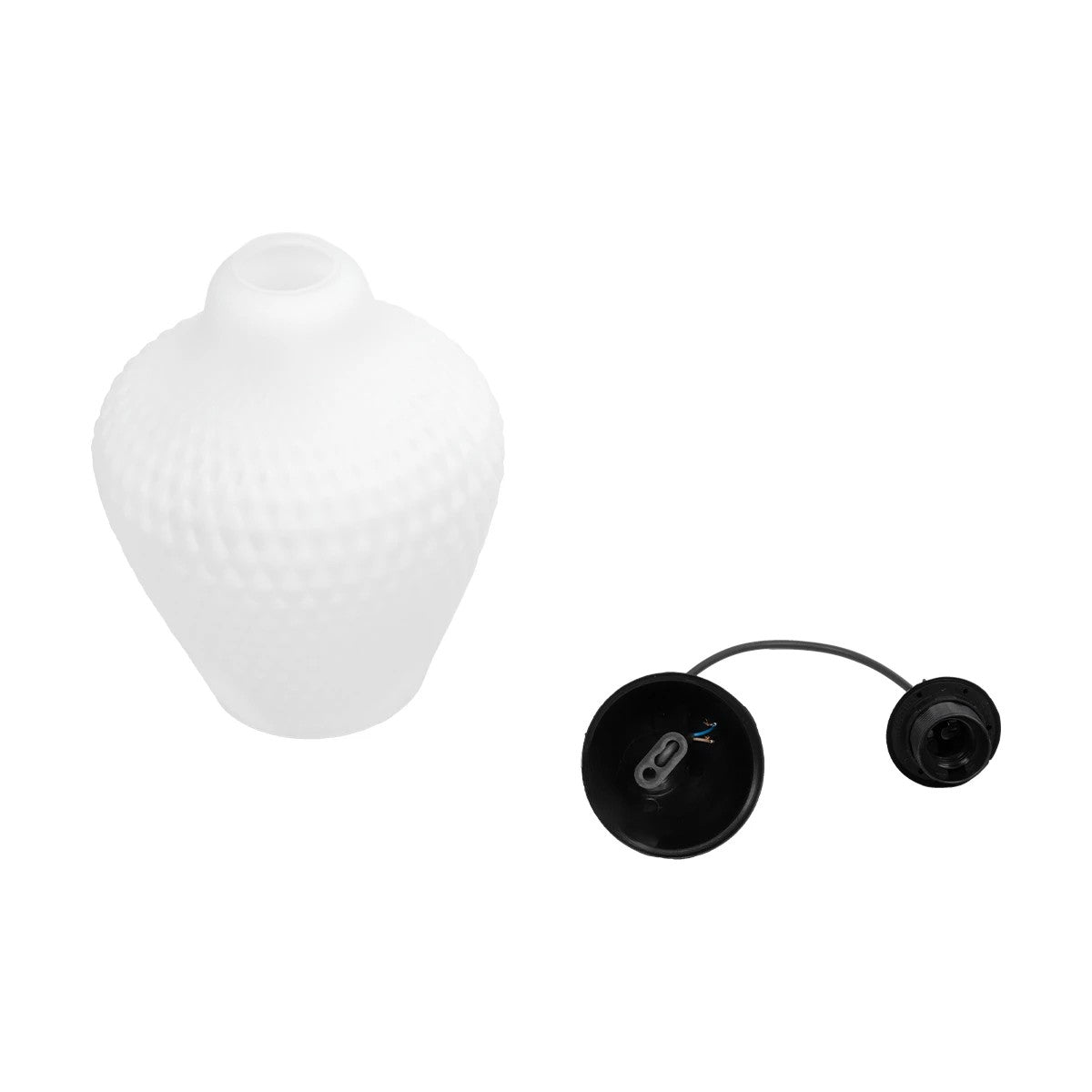 SKLO 206-0023 Μοντέρνο Κρεμαστό Φωτιστικό Οροφής με Ντουί 1 x E27 AC 220-240V IP20 - Λευκό - Μ22 x Π22 x Υ31