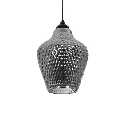 SKLO 206-0024 Μοντέρνο Κρεμαστό Φωτιστικό Οροφής με Ντουί 1 x E27 AC 220-240V IP20 - Μαύρο Φιμέ - Μ22 x Π22 x Υ31