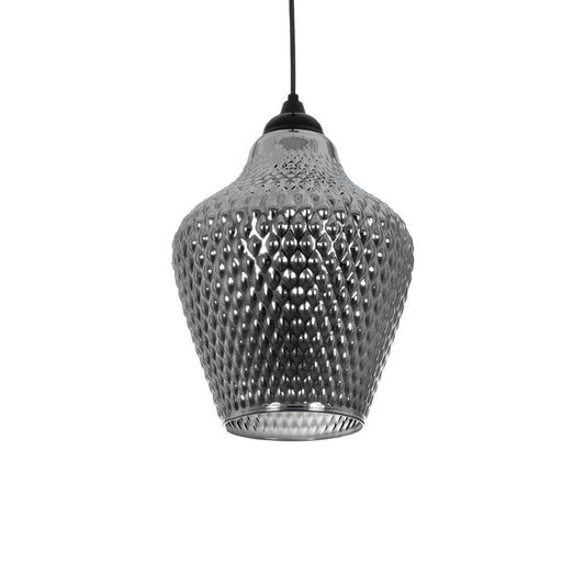 SKLO 206-0024 Μοντέρνο Κρεμαστό Φωτιστικό Οροφής με Ντουί 1 x E27 AC 220-240V IP20 - Μαύρο Φιμέ - Μ22 x Π22 x Υ31