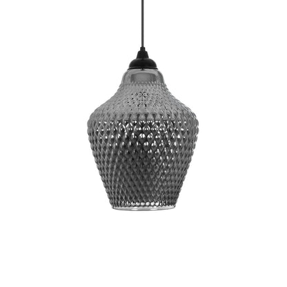 SKLO 206-0024 Μοντέρνο Κρεμαστό Φωτιστικό Οροφής με Ντουί 1 x E27 AC 220-240V IP20 - Μαύρο Φιμέ - Μ22 x Π22 x Υ31