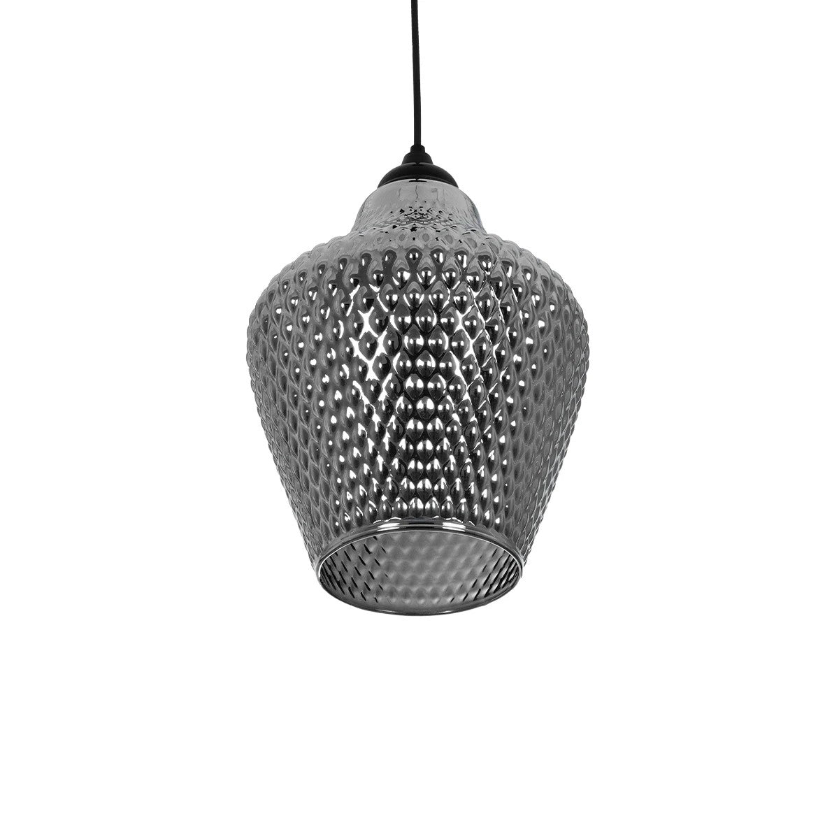 SKLO 206-0024 Μοντέρνο Κρεμαστό Φωτιστικό Οροφής με Ντουί 1 x E27 AC 220-240V IP20 - Μαύρο Φιμέ - Μ22 x Π22 x Υ31