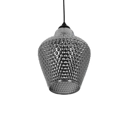 SKLO 206-0024 Μοντέρνο Κρεμαστό Φωτιστικό Οροφής με Ντουί 1 x E27 AC 220-240V IP20 - Μαύρο Φιμέ - Μ22 x Π22 x Υ31