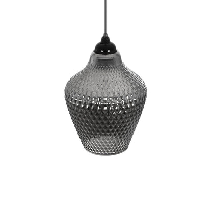 SKLO 206-0024 Μοντέρνο Κρεμαστό Φωτιστικό Οροφής με Ντουί 1 x E27 AC 220-240V IP20 - Μαύρο Φιμέ - Μ22 x Π22 x Υ31