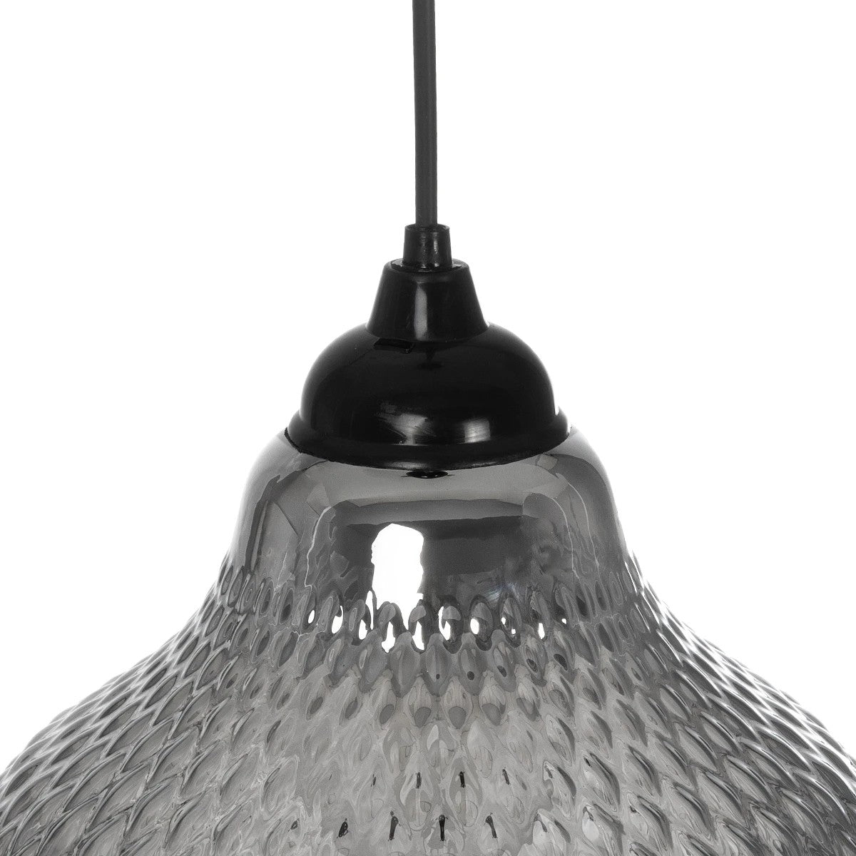 SKLO 206-0024 Μοντέρνο Κρεμαστό Φωτιστικό Οροφής με Ντουί 1 x E27 AC 220-240V IP20 - Μαύρο Φιμέ - Μ22 x Π22 x Υ31