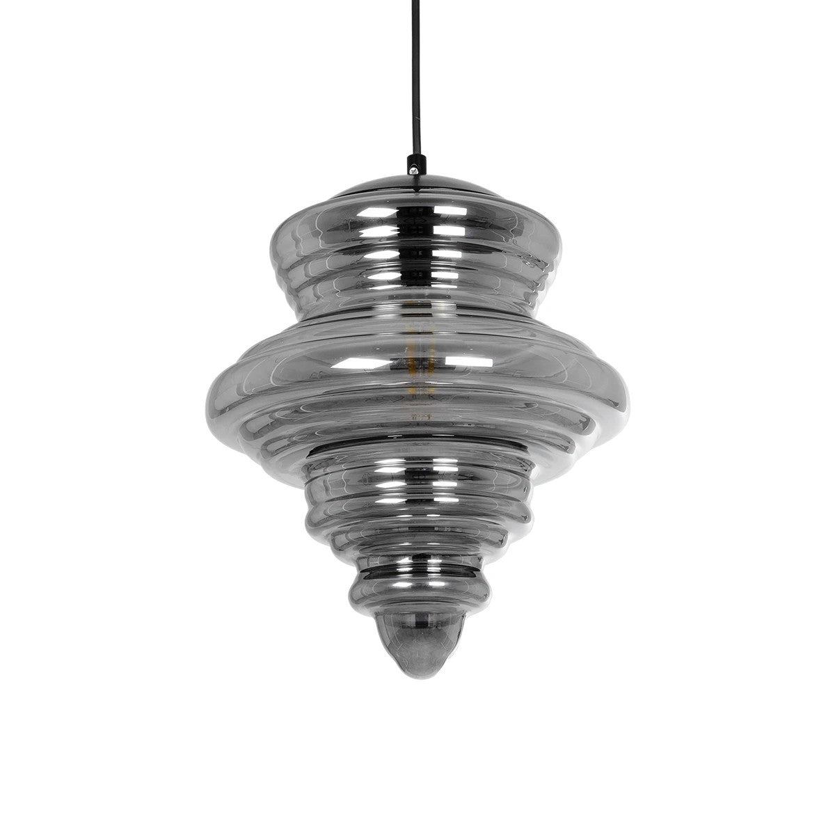 CORTE 206-0028 Μοντέρνο Κρεμαστό Φωτιστικό Οροφής με Ντουί 1 x E27 AC 220-240V IP20 - Μαύρο Φιμέ - Μ25 x Π25 x Υ30