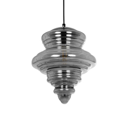 CORTE 206-0028 Μοντέρνο Κρεμαστό Φωτιστικό Οροφής με Ντουί 1 x E27 AC 220-240V IP20 - Μαύρο Φιμέ - Μ25 x Π25 x Υ30