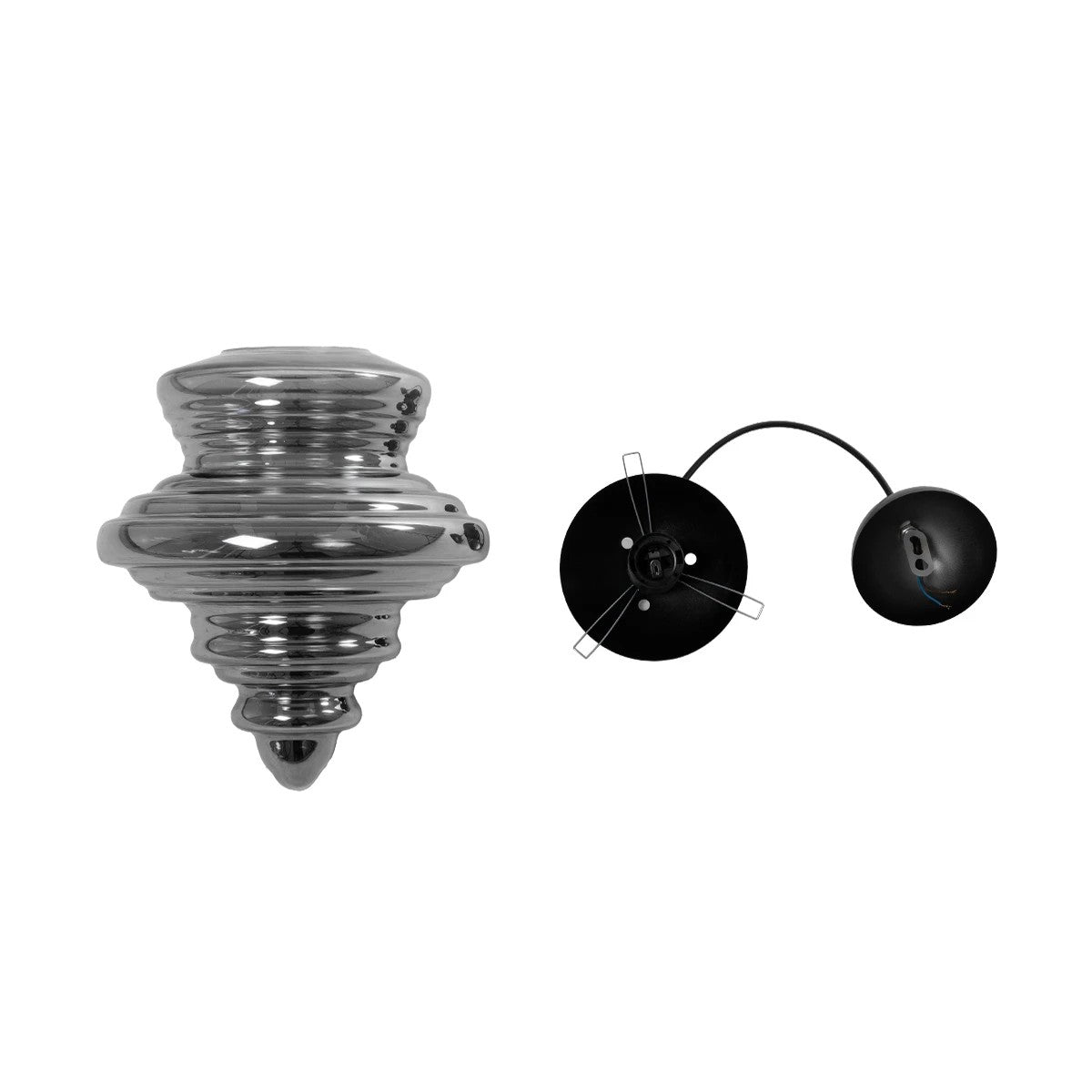 CORTE 206-0028 Μοντέρνο Κρεμαστό Φωτιστικό Οροφής με Ντουί 1 x E27 AC 220-240V IP20 - Μαύρο Φιμέ - Μ25 x Π25 x Υ30