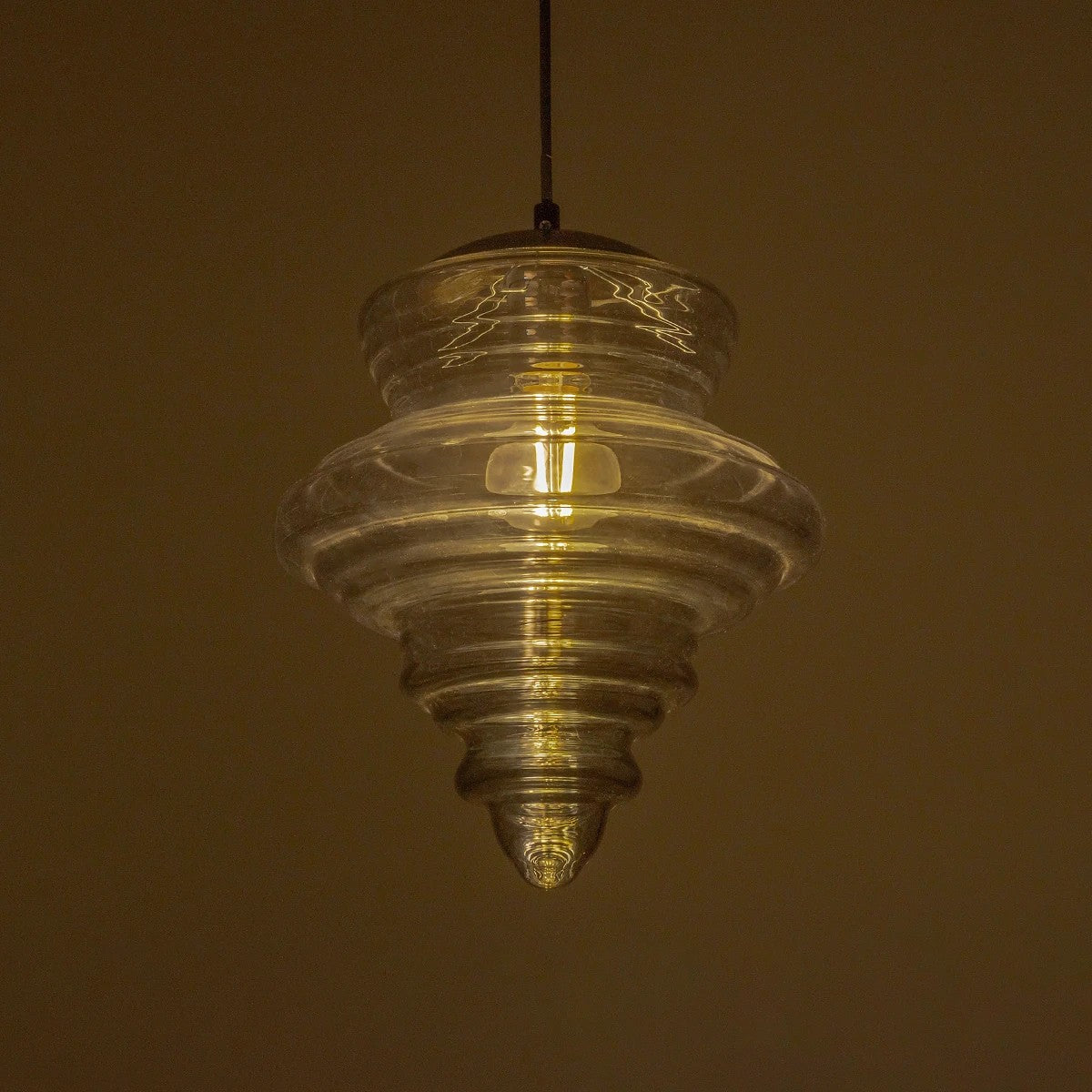 CORTE 206-0028 Μοντέρνο Κρεμαστό Φωτιστικό Οροφής με Ντουί 1 x E27 AC 220-240V IP20 - Μαύρο Φιμέ - Μ25 x Π25 x Υ30