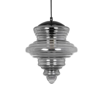 CORTE 206-0028 Μοντέρνο Κρεμαστό Φωτιστικό Οροφής με Ντουί 1 x E27 AC 220-240V IP20 - Μαύρο Φιμέ - Μ25 x Π25 x Υ30