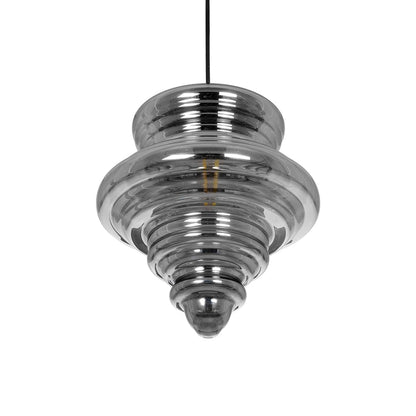 CORTE 206-0028 Μοντέρνο Κρεμαστό Φωτιστικό Οροφής με Ντουί 1 x E27 AC 220-240V IP20 - Μαύρο Φιμέ - Μ25 x Π25 x Υ30