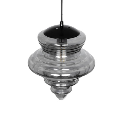 CORTE 206-0028 Μοντέρνο Κρεμαστό Φωτιστικό Οροφής με Ντουί 1 x E27 AC 220-240V IP20 - Μαύρο Φιμέ - Μ25 x Π25 x Υ30