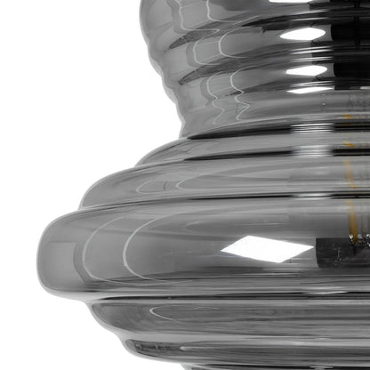 CORTE 206-0028 Μοντέρνο Κρεμαστό Φωτιστικό Οροφής με Ντουί 1 x E27 AC 220-240V IP20 - Μαύρο Φιμέ - Μ25 x Π25 x Υ30