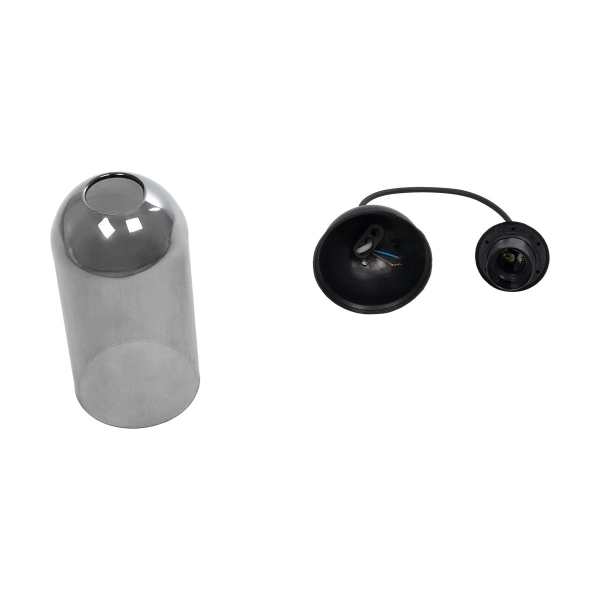 TUBE 206-0030 Μοντέρνο Κρεμαστό Φωτιστικό Οροφής με Ντουί 1 x E27 AC 220-240V IP20 - Μαύρο Φιμέ - Μ10 x Π10 x Υ24