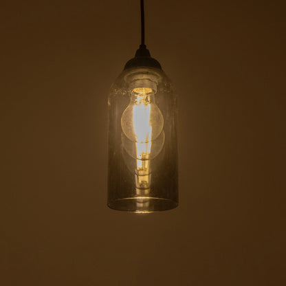 TUBE 206-0030 Μοντέρνο Κρεμαστό Φωτιστικό Οροφής με Ντουί 1 x E27 AC 220-240V IP20 - Μαύρο Φιμέ - Μ10 x Π10 x Υ24