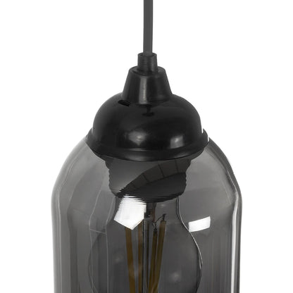 TUBE 206-0030 Μοντέρνο Κρεμαστό Φωτιστικό Οροφής με Ντουί 1 x E27 AC 220-240V IP20 - Μαύρο Φιμέ - Μ10 x Π10 x Υ24