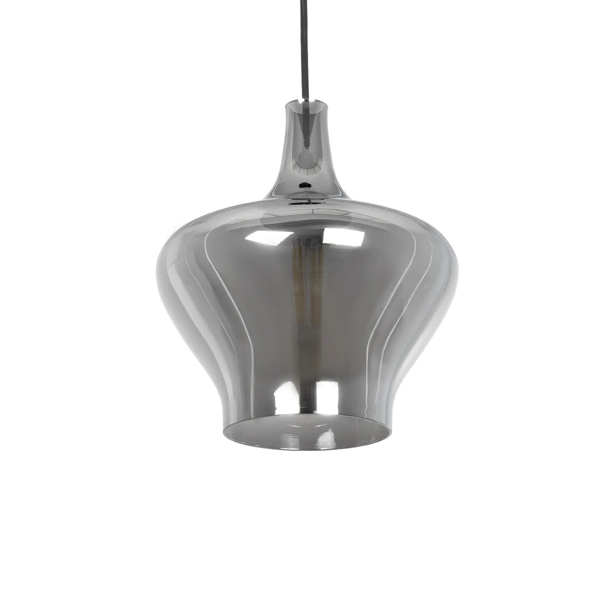 OVOCE 206-0032 Μοντέρνο Κρεμαστό Φωτιστικό Οροφής με Ντουί 1 x E27 AC 220-240V IP20 - Μαύρο Φιμέ - Μ20 x Π20 x Υ22