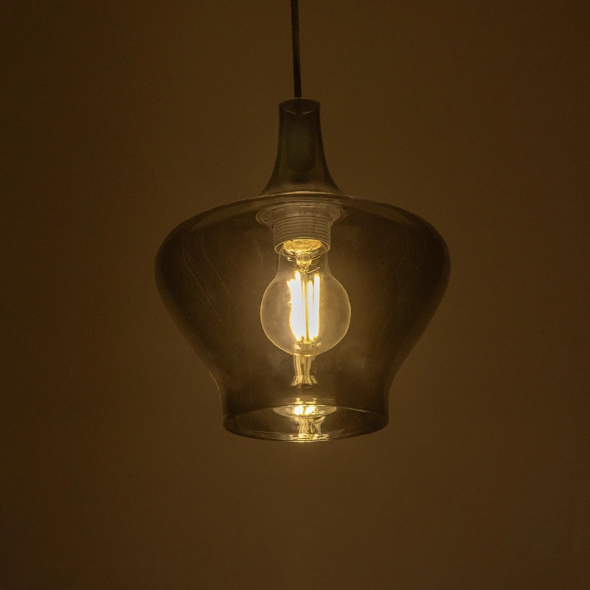 OVOCE 206-0032 Μοντέρνο Κρεμαστό Φωτιστικό Οροφής με Ντουί 1 x E27 AC 220-240V IP20 - Μαύρο Φιμέ - Μ20 x Π20 x Υ22