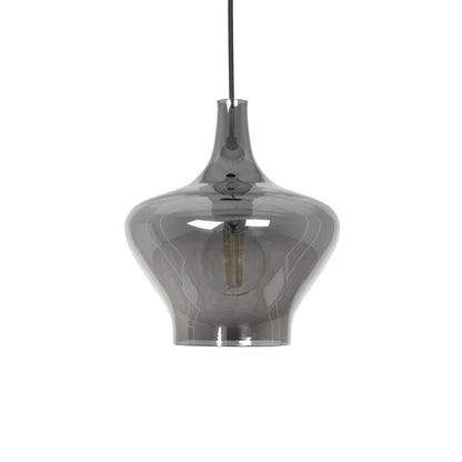 OVOCE 206-0032 Μοντέρνο Κρεμαστό Φωτιστικό Οροφής με Ντουί 1 x E27 AC 220-240V IP20 - Μαύρο Φιμέ - Μ20 x Π20 x Υ22