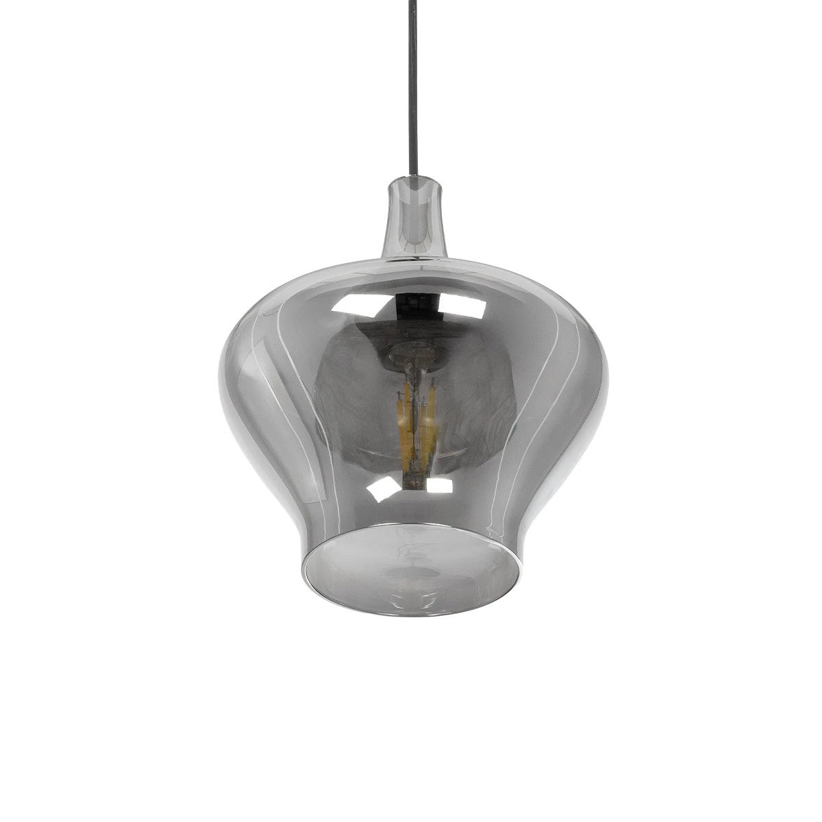 OVOCE 206-0032 Μοντέρνο Κρεμαστό Φωτιστικό Οροφής με Ντουί 1 x E27 AC 220-240V IP20 - Μαύρο Φιμέ - Μ20 x Π20 x Υ22