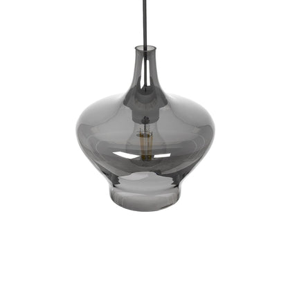 OVOCE 206-0032 Μοντέρνο Κρεμαστό Φωτιστικό Οροφής με Ντουί 1 x E27 AC 220-240V IP20 - Μαύρο Φιμέ - Μ20 x Π20 x Υ22